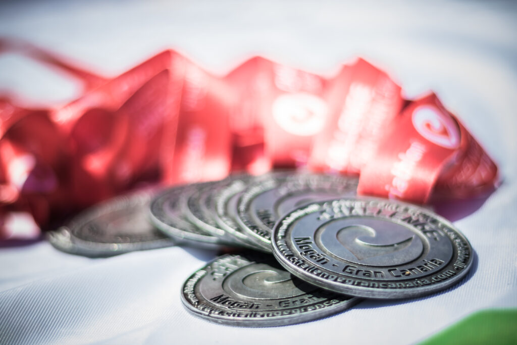 Medallas de una prueba deportiva